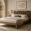 LIT DESIGN EN BOIS MASSIF AVEC TABLES DE CHEVET – NEUF thumb 2