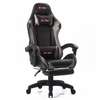 Chaise gamer bureau ergonomique noir blanc avec coussin thumb 5