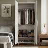 Armoire blanche 2 place avec miroirs et pieds bois thumb 3