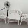 Salon jardin plastique blanc 4 places + table thumb 1