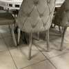 Chaises salle à manger velours gris clair design chic thumb 1