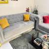 Canapé velours gris 3 places style Chesterfield thumb 1