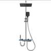 Ensemble douche pluie noir mat carré + douchette main thumb 5