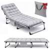 Chaise longue réglable avec coussin épais gris thumb 1