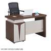 Table Bureau Bois Stratifié 3 Tiroirs Brun thumb 1