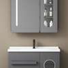Meuble salle de bain miroir robinet noir thumb 1