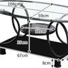 Table basse ovale verre trempé métal noir design thumb 1