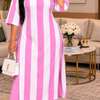 Robe longue rose vif volants grande taille été thumb 13