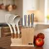 Set couteaux acier inox bloc bois naturel 5 pièces thumb 3