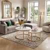Table basse marbre blanc et bois doré design élégant thumb 5