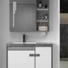 Meuble salle de bain suspendu LED beige/gris moderne thumb 2