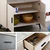 Buffet moderne bois clair 2 tiroirs 2 portes gris thumb 1