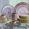 Service vaisselle porcelaine marbré liseré doré complet thumb 2
