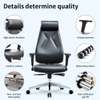 Chaise bureau ergonomique cuir noir dossier haut thumb 6