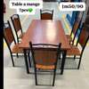 Ensemble salle à manger 7 pcs métal bois 1,50m thumb 1