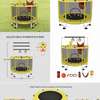 Trampoline enfant avec barres gym réglables et filet jaune thumb 1