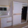 Ensemble lit armoire et commode blanche avec miroir doré thumb 1