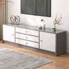 Meuble TV moderne gris clair 2 portes 3 tiroirs thumb 3