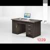 Bureau chêne foncé 1 porte 3 tiroirs MDF thumb 0