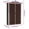 Abri de jardin Marron 116x45x175 cm Métal galvanisé thumb 3