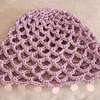Bonnet crochet bleu clair perlé taille unique thumb 1