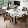 Ensemble table marbre + 4 chaises marron noir thumb 0