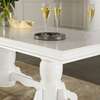 Table extensible blanche bois pied central sculpté thumb 4