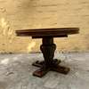 Table ronde bois massif vintage base sculptée thumb 1