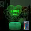Lampe 3D cœur i love you multicolore télécommande thumb 0