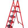 Escabeau pliable 4 marches rouge 160 cm stable thumb 4