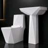 Ensemble toilette et lavabo blanc design moderne thumb 0