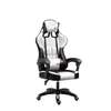 Chaise gamer bureau ergonomique noir blanc avec coussin thumb 2