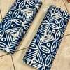 Tissu coton bleu motifs blancs 2 rouleaux thumb 3