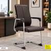 Chaises bureau cuir marron métal chromé thumb 2