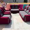 Salon 7 places bordeaux et gris confort thumb 0