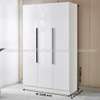 Armoire blanche 3 portes 120x47x200 cm design épuré thumb 0