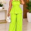 Robe longue rose vif volants grande taille été thumb 1