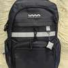Sac à dos noir robuste multi-poches bandes réfléchissantes thumb 0
