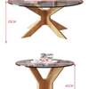 Table basse duo en verre modernes support en bois thumb 2