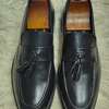 Mocassins cuir noir pompons style classique thumb 0