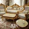 Salon classique royal gris clair et doré 5 places thumb 5