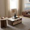 Table basse duo effet marbre 60x80 cm avec tiroir bois thumb 2