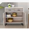Buffet moderne bois clair 2 tiroirs 2 portes gris thumb 2