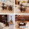 Table basse 2pcs en bois desous verre thumb 1
