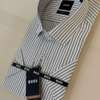Boss chemise rayée fines rayures blanc thumb 0