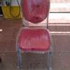Chaise banquet rouge rembourrée dossier arrondi thumb 9