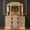 CHAMBRE A COUCHER ARMOIRE 6BATTANTS 6PIECES BEIGE DORE 8812 thumb 2