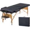 Table de massage pliante bois noir avec appui-tête thumb 0