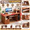Bureau d’ordinateur en bois avec rangement thumb 1