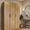 Armoire 4 portes bois naturel chêne clair moderne thumb 0